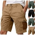 thumbnail image 1 of DPTALR George Men's Button Waist Shorts Multi-Pocket Breathable Running Fitness Training Sports Shorts,Army Green,Big and Tall Men S, 1 of 6