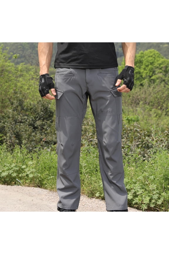 Men's Cargo Work Pants, Waterproof, Hiking, Ripstop, #Gray Big and Tall Men XXL