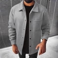 thumbnail image 1 of DPTALR Men's Casual Brushed Long Sleeve Loose Jacket with Pocket,Gray,S, 1 of 7