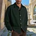 thumbnail image 1 of DPTALR Men's Casual Business Fashion Solid Color Button-Down Long Sleeve Workwear Shirt,Green,S, 1 of 6