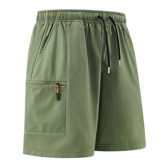 DPTALR George Men's Casual Cargo Shorts, Elastic Waist with Drawstring, Sweat Shorts for Gym Workout & Jogging #Army Green Big and Tall Men XL