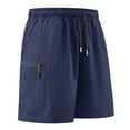 thumbnail image 1 of DPTALR George Men's Casual Cargo Shorts, Elastic Waist with Drawstring, Sweat Shorts for Gym Workout & Jogging #Dark Blue Big and Tall Men M, 1 of 4