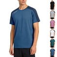 thumbnail image 1 of DPTALR Men's Casual Fashion Color Blocked Round Neck Short Sleeve Running Sports T-shirt,Gray, XXXL, 1 of 7