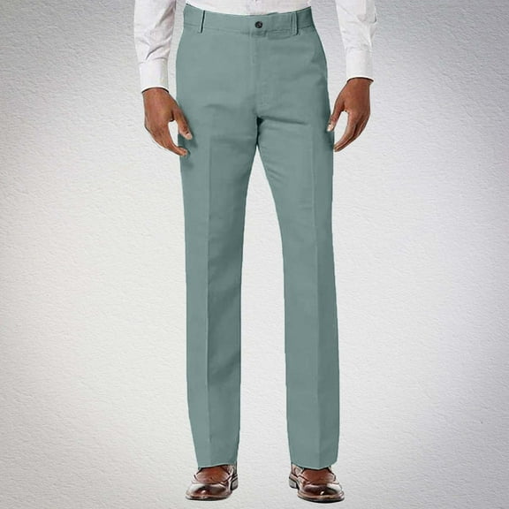 DPTALR George Men's Casual Fashion Comfy Solid Elastic Waist Cropped Pants with Pockets,Mint GreenXXXL