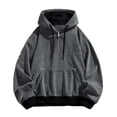 thumbnail image 1 of DPTALR Men's Casual Fashion Hooded Sweatshirt Plus Size Long Sleeve Pullover Jacket,Dark Gray Big and Tall Men XXXXXL, 1 of 1