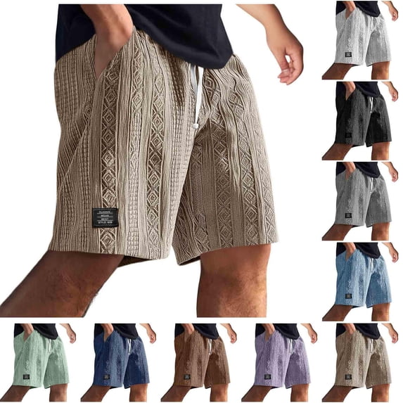DPTALR Men's Casual Fashion Loose Drawstring Elastic Waist Pocket Shorts,Gray,S