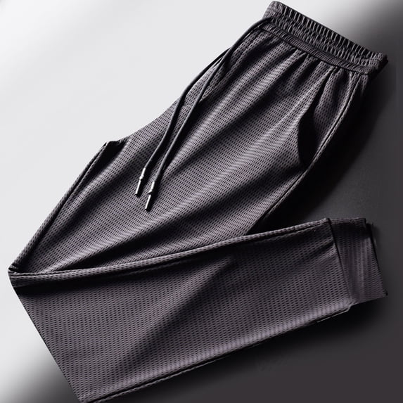 DPTALR Men's Casual Fashion Solid Color Elastic Waist Drawstring Pants,BlackL