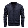 thumbnail image 1 of DPTALR George Men's Casual Fashion Solid V-Neck Button Cardigan Long Sleeve Sweater,Dark Gray Big and Tall Men XL, 1 of 3
