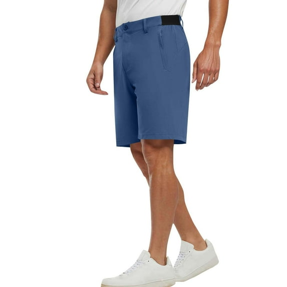 DPTALR Men's Casual Lightweight Golf Shorts with Stretch, Quick Dry & Breathable Work Shorts #Dark Blue Big and Tall Men M