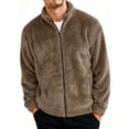 thumbnail image 1 of DPTALR Men's Casual Long Sleeve Turndown Collar Fuzzy Coat with Pockets,Khaki,L, 1 of 9