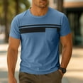 thumbnail image 1 of DPTALR Men's Casual Short Sleeve T-Shirts,Regular Fit Crewneck,Summer Graphic Tops with Pocket,Blue, M, 1 of 7
