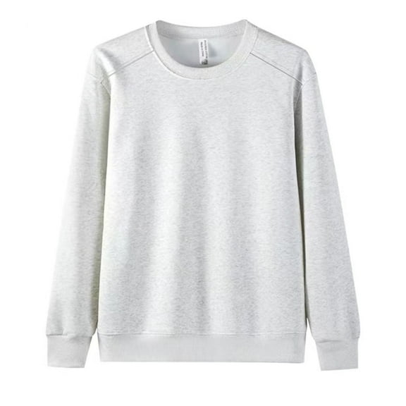 DPTALR George Men's Casual Solid Color Crew Neck Long Sleeve Soft Inner Layer Top,Silver,Big and Tall Men M