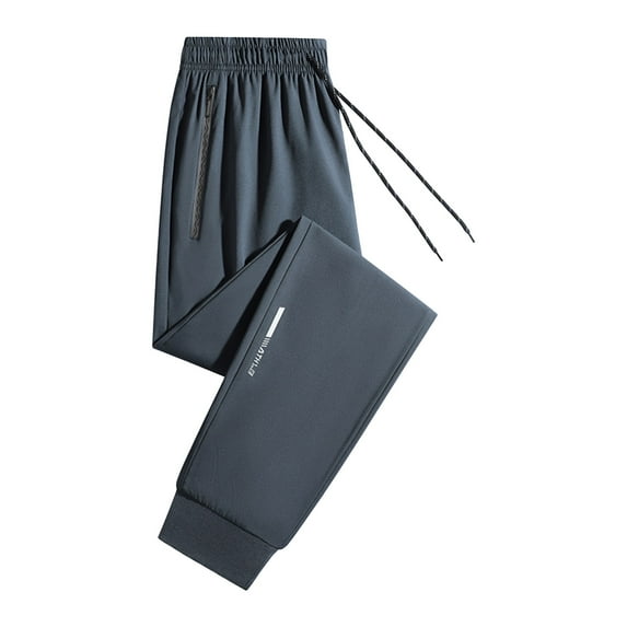 DPTALR Men's Casual Solid Color Elastic Waist Drawstring Cropped Pants with Ankle Binding and Pockets, Gray Big and Tall Men XXL