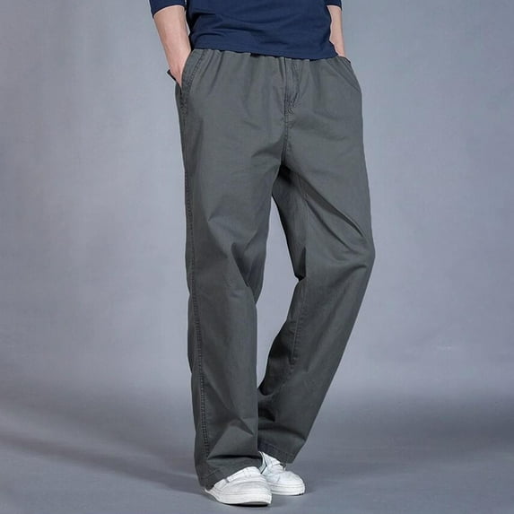 DPTALR Men's Classic Business Casual Trousers, Fashion Simple Style Straight Pants, Fall Trendy Handsome Work Pants, Army Green, Big and Tall Men L