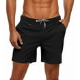 thumbnail image 1 of DPTALR Men's Cotton Linen Shorts,Casual Inseam with Drawstring,Stretch Summer Beach Wear,Black,Big and Tall Men M, 1 of 7