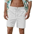 thumbnail image 1 of DPTALR Men's Cotton Linen Shorts,Casual Inseam with Drawstring,Stretch Summer Beach Wear,White,Big and Tall Men L, 1 of 8