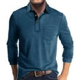 thumbnail image 1 of DPTALR Men's Fashion Casual Color Block Long-Sleeve Shirt Turndown Collar,Blue Big and Tall Men XXXL, 1 of 5