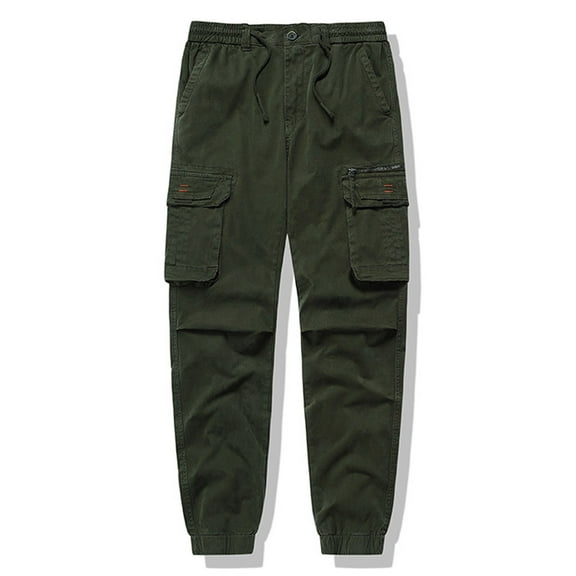 DPTALR George Men's Fashion Casual Comfy Solid Pocket Drawstring Regular Pants,Army GreenL
