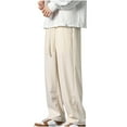 thumbnail image 1 of DPTALR Men's Fashion Drawstring Elastic Waist Solid Color Casual Jogger Pants,Khaki Big and Tall Men XXXL, 1 of 2