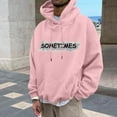 thumbnail image 1 of DPTALR Men's Fashion Printed Round-Neck Long Sleeve Hooded Sweatshirt,Pink,Big and Tall Men L, 1 of 8