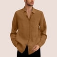 thumbnail image 1 of DPTALR Men's Fashion Solid Color Button Pocket Long Sleeved Lapel Shirt,Coffee,XXXXL, 1 of 6