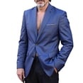 thumbnail image 1 of DPTALR Men's Fashion Solid Color Thin Lapel Pocket Long Sleeve Blazer Jacket,Navy,Big and Tall Men XXXXXL, 1 of 3