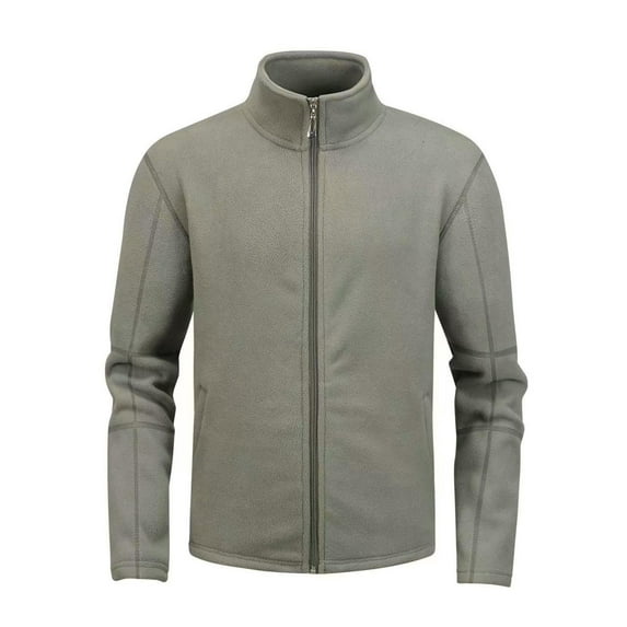 DPTALR George Men's Full Zip Fleece Jacket Lightweight Warm Soft Long Sleeve Jackets with Pockets for Winter Hiking Casual Army Green Big and Tall Men XXL