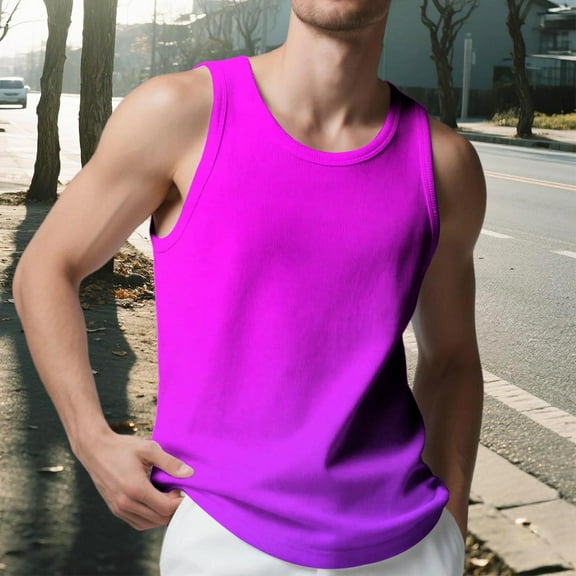 DPTALR George Men's Gradient Color Tank Top Soft Workout Gym Muscle Tees Fitness Bodybuilding Sleeveless T Shirt Yellow Big and Tall Men XXXL