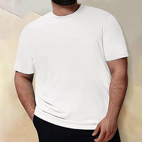 DPTALR Men's Heavyweight Crew Neck Premium Tees,Pre-Shrunk,White,XXXXL