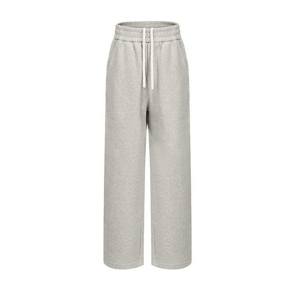 DPTALR George Men's High Waisted Wide Leg Joggers,Baggy Drawstring Lounge Pants with Pockets,2025 Fall,Gray Big and Tall Men XXXL