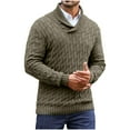 thumbnail image 1 of DPTALR Men's Knit Pullover Mock Neck,for Fall Winter #Army Green Big and Tall XXL, 1 of 3