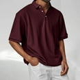 thumbnail image 1 of DPTALR George Men's Knit Shirts,Short Sleeve Ribbed,Lightweight Casual Golf Shirts for Summer,Wine,Big and Tall Men S, 1 of 6