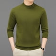 thumbnail image 1 of DPTALR Men's Knitted Pullover Sweater Casual Mock Turtleneck Raglan Sweater #Army Green Big and Tall L, 1 of 5