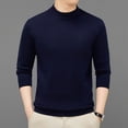 thumbnail image 1 of DPTALR Men's Knitted Pullover Sweater Casual Mock Turtleneck Raglan Sweater #Navy Big and Tall L, 1 of 5