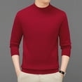 thumbnail image 1 of DPTALR Men's Knitted Pullover Sweater Casual Mock Turtleneck Raglan Sweater #Red Big and Tall XXXXL, 1 of 5