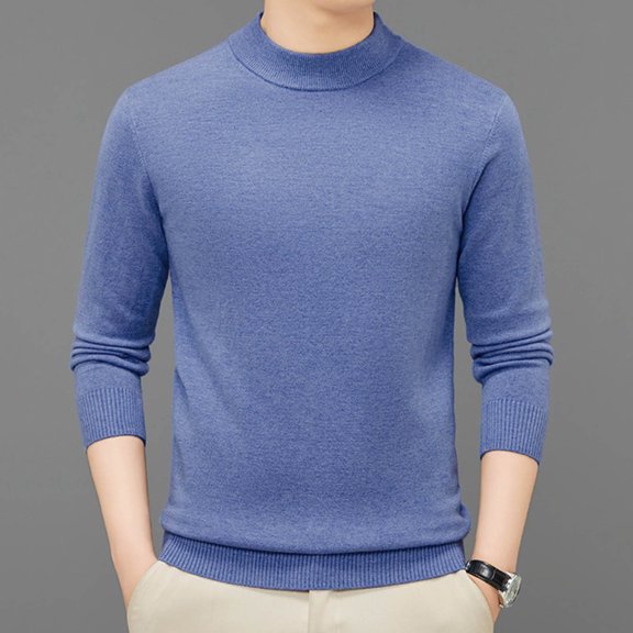 DPTALR Men's Knitted Pullover Sweater Casual Mock Turtleneck Raglan Sweater #Sky Blue Big and Tall XXL