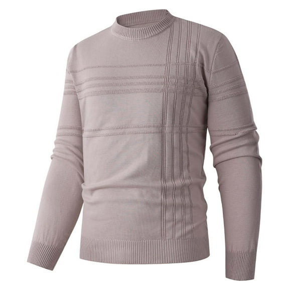DPTALR George Men's Knitted Sweaters - Cotton Soft Crewneck, Fall & Winter #Khaki Big and Tall L
