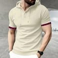 thumbnail image 1 of DPTALR George Men’s Lightweight Athletic Short Sleeve Hoodies Solid Color T-Shirts BeigeBig and Tall Men XXXL, 1 of 6