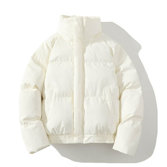 DPTALR Men's Lightweight Insulated Winter Puffer Coat with Water-Repellent Finish,Beige,Big and Tall Men M