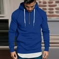 thumbnail image 1 of DPTALR George Men's Lightweight Long Sleeve Pullover Hoodies,Slim Fit Basic Casual Sweatshirts with Kangaroo Pocket,Blue,Big and Tall Men L, 1 of 6