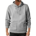 thumbnail image 1 of DPTALR Men's Long Sleeve Thick Pullover Hoodies,Solid Color with Drawstring,Gray,XXL, 1 of 2