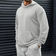 thumbnail image 1 of DPTALR Men's Long Sleeve Pullover Hoodies,Casual Lightweight Fashion Hooded Sweatshirts with Kanga Pockets,Gray,Big and Tall Men XXL, 1 of 7