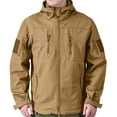 thumbnail image 1 of DPTALR Men's Outdoor Mountaineering Warm Velvet Jacket with Long Sleeves ,Hood ,Work Coat Features,Khaki,S, 1 of 4