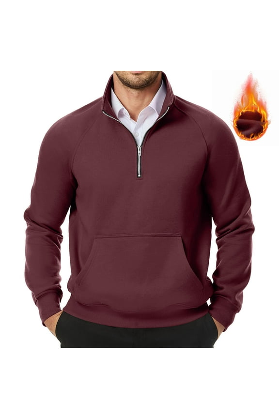 Men's Outdoor Plus Thick Thickened Warm Hoodie for Spring,Winter,Wine ,XXXL