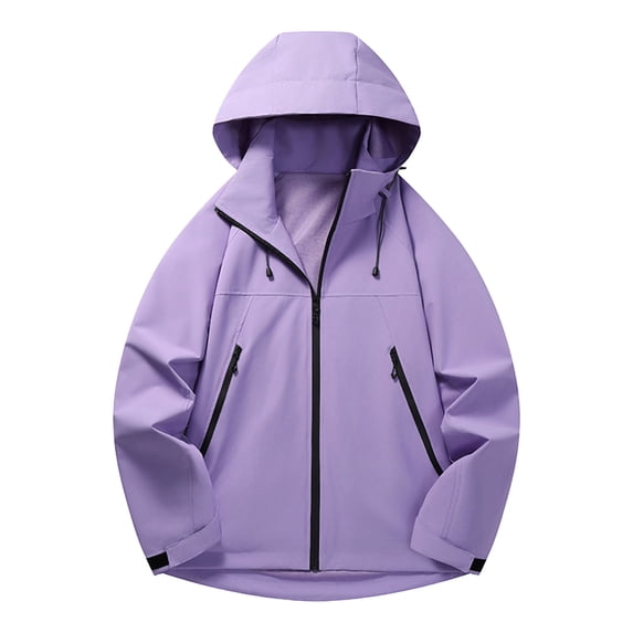 DPTALR Men's Outdoor Windproof,Waterproof Long Sleeve Hooded Jacket,Purple,Big and Tall Men XL