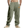 thumbnail image 1 of DPTALR Men's Oversized Corduroy Baggy Straight Leg Pants with Drawstring Waist and Pockets,Classic Mokaloha Style,Army Green Big and Tall Men XXL, 1 of 9