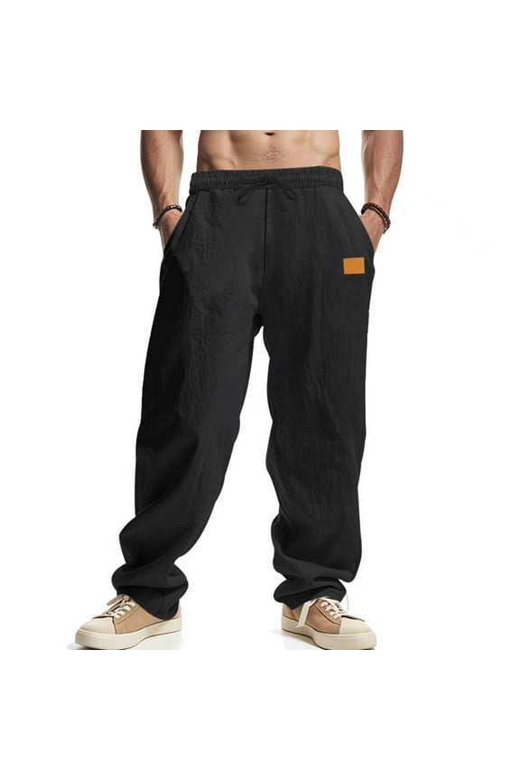 Men's Oversized Corduroy Baggy Straight Leg Pants with Drawstring Waist and Pockets,Classic Mokaloha Style,Black Big and Tall Men XXXL