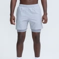 thumbnail image 1 of DPTALR Men's Quick-Dry Sports Shorts Mesh Lining Elastic Waist Drawstring Pocket Casual Shorts,Silver,XL, 1 of 9