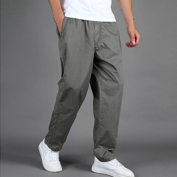 DPTALR Men's Relaxed Fit Casual Cargo Chino Pants with Elastic Drawstring Waist, Army GreenXXXXL