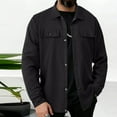 thumbnail image 1 of DPTALR Men's Retro Lapel Button Jacket Solid Color Breathable Casual Style,Black, L, 1 of 8
